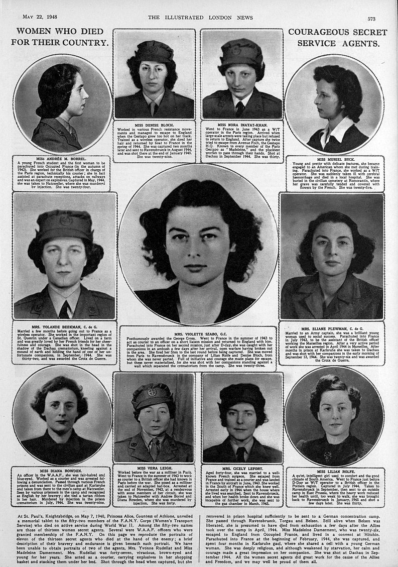 Women who died for their country